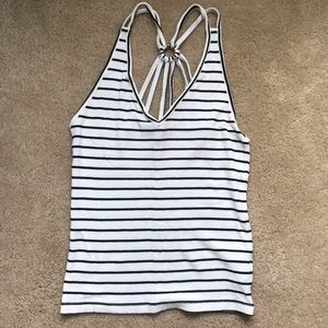 Striped strappy back tank top